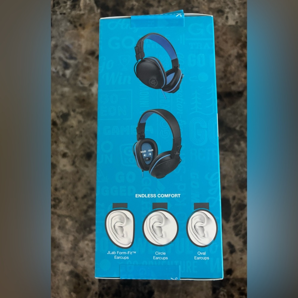 Jlab Jbuddies Pro Fold Over Ear Kids Wired Headphone Black/Blue 3.5MM Jack New - Picture 3 of 6